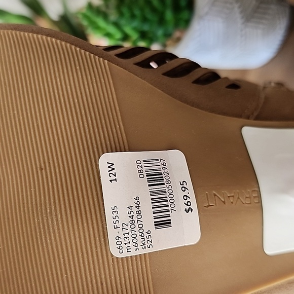 Lane Bryant - 12W, Taupe Laser Cut-Out Open Toe Sling Back with Stacked Heel​​​ - Picture 7 of 7